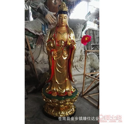 緣仕達工藝品廠 專業定制木雕佛像西方三圣彩繪座像，打造信仰藝術的精品